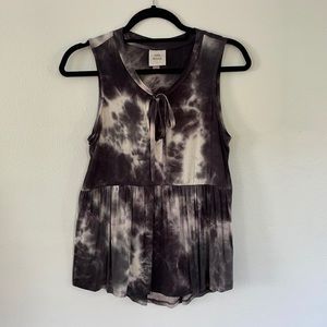 Knox Rose Black Tie Dye Flowy Tank